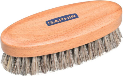 Oval Horsehair Brush - Shoe Polish - for Cleaning, Polishing & Buffing Leather S