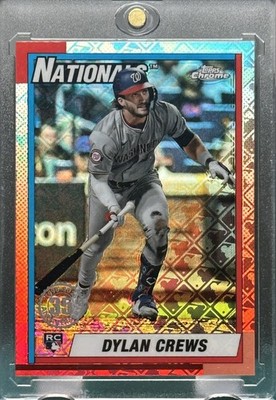 DYLAN CREWS ROOKIE RARE LOGO HOLO REFRACTOR CHROME SPORTS CARD NATIONALS MINT