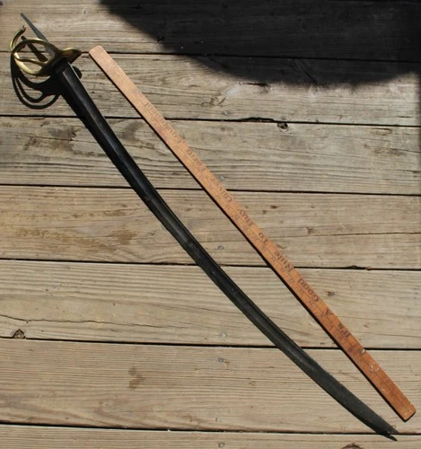Civil War Era Model 1840 CLAUBERG SOLINGEN Sword Blade & Brass Guard Only