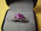 Vintage 925 Sterling Silver Ladies 5-Ruby Cluster Ring        2.9 grams