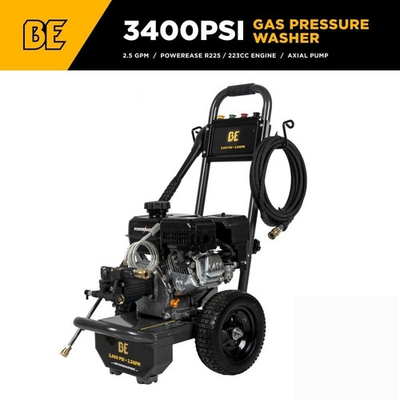 #ad BE Gasoline Pressure Washer 3400 PSI Powerease R225 223cc Axial Pump Gun Hose $399.00