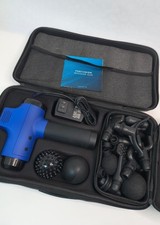 Cordless Percussion Massage Gun Set 6 Head Deep Tissue Muscle Massager Case Used