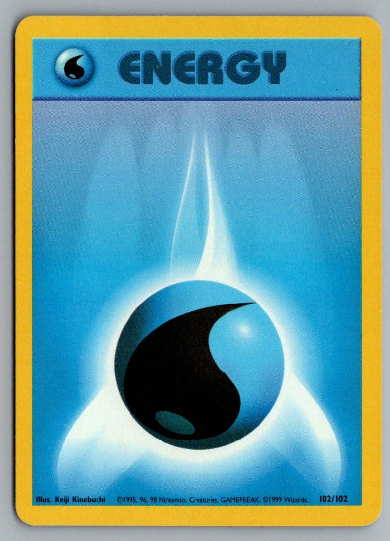 Water Energy 102/102 Common Base Set Unlimited Pokemon Lightly Played