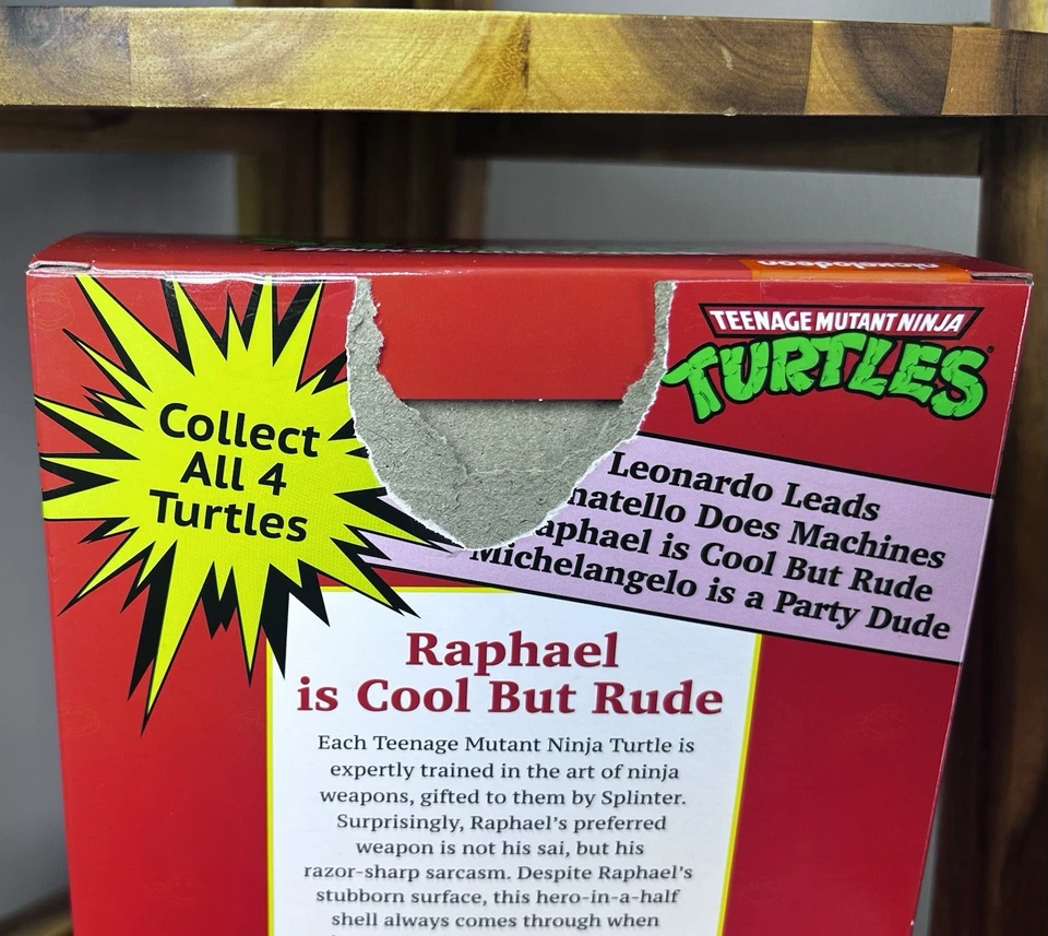 Figura NECA TMNT Pizza Club Raphael VHS Toon Teenage Mutant Ninja Turtles 7" Nueva Foto 3 de 3