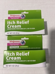 2x Itch Relief Cream Walgreen Diphenydramine Hydrochloride 1% Original Strength