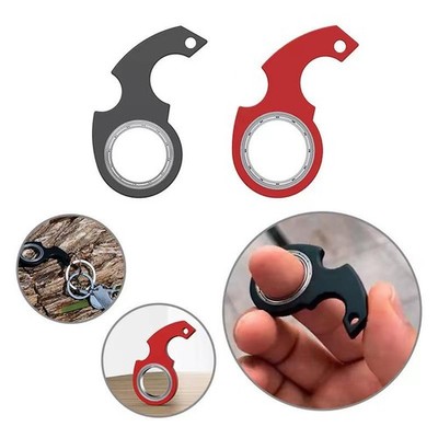 Keychain Metal Fidget Spinner Stress Toy Fingertip Keyring Finger Ring