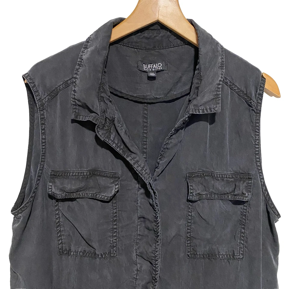 Chaleco utilitario negro ligero Buffalo David Bitton para mujer talla L  Foto 2 de 4