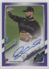 2021 Topps Chrome Rookie Purple Refractor 75/250 Eddy Alvarez #RA-EA Auto 2f9