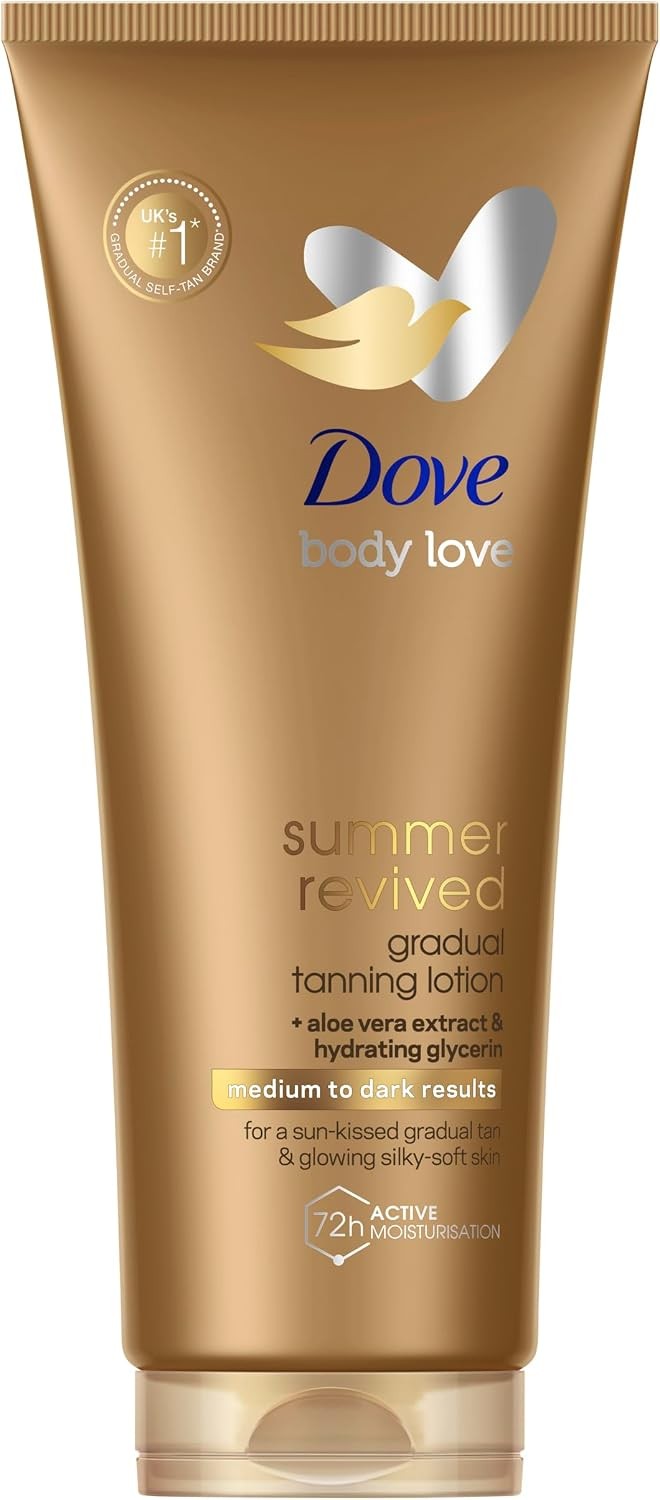 Dove Summer Revived Gradual Tanning Lotion 200ml Medium to Dark Natural Glow