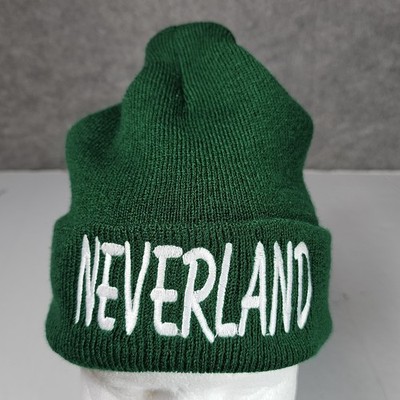 Peter Pan Neverland Knit Beanie Adult OS Green White Embroidered Watchman