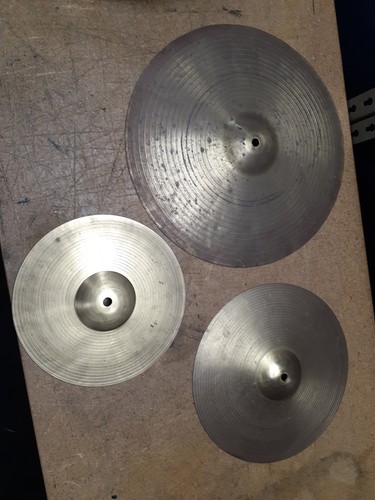 Cymbal 3 Lot 16" Trashy Crash Ride 12" Crash Hat 10" Splash Hat Cymbals Set Misc