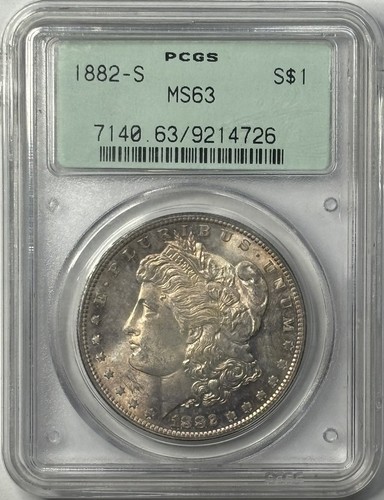 1882-S Morgan Dollar $1 PCGS MS63 OGH GEN 2 - Great Orange Toning - Picture 1 of 2