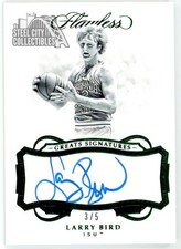 Larry Bird 2019-20 Panini Flawless Collegiate Greats Emerald Auto Card #18 3/5