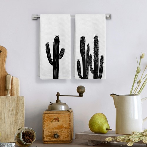 Western Cactus Set di 2 Asciugamani da Cucina, Cactus Decor Asciugamani per Bagno... - Foto 2 di 7