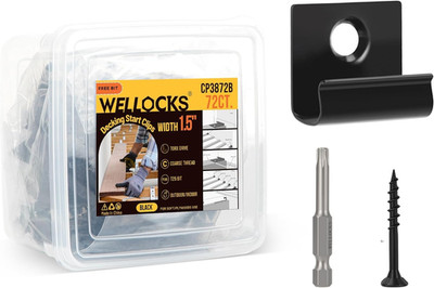 Black 1.5'' Start Clips 72 Pack with T25 Bit for 400 SQ. FT. Decking