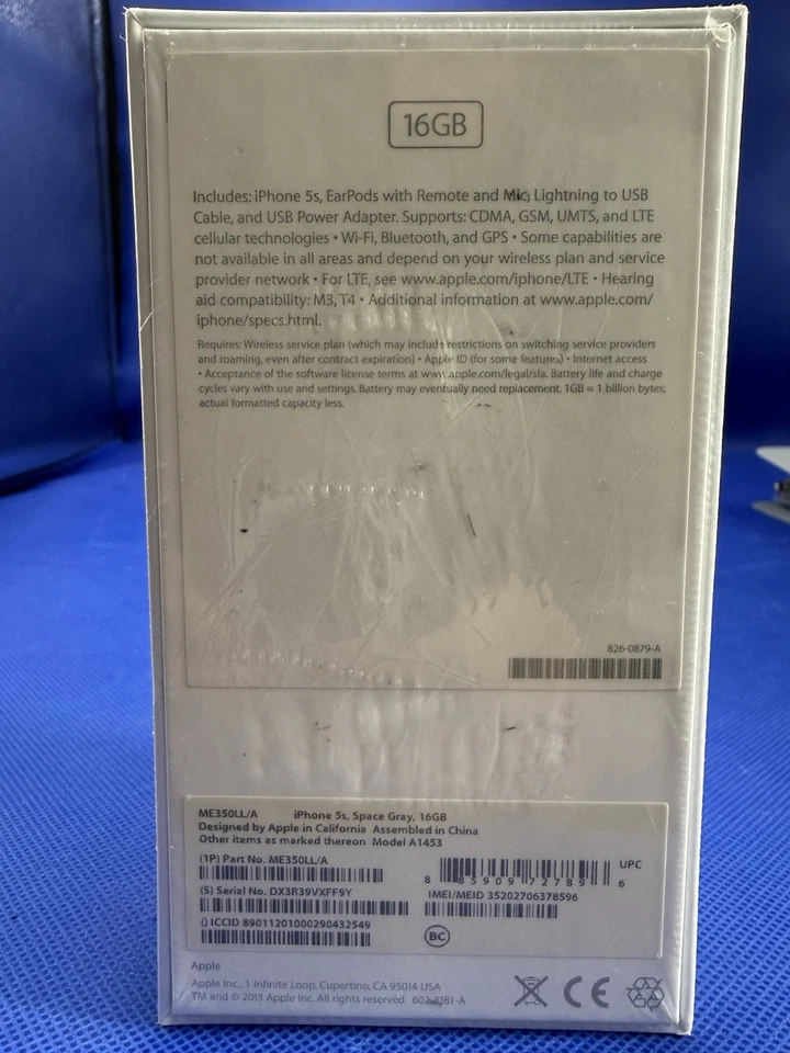 NEW & SEALED T-MOBILE/SPRINT APPLE IPHONE 5S A1433 16GB SPACE GRAY *COLLECTIBLE* - Image 3 of 4
