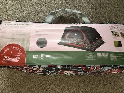 Coleman Skydome 4 Person Dome Tent 8x7 ft Vera Bradley w/ Rainfly