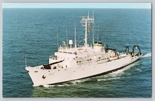 U.S.N.S. Wilkes Survey Ship Vintage Postcard 1971 Military Sealift
