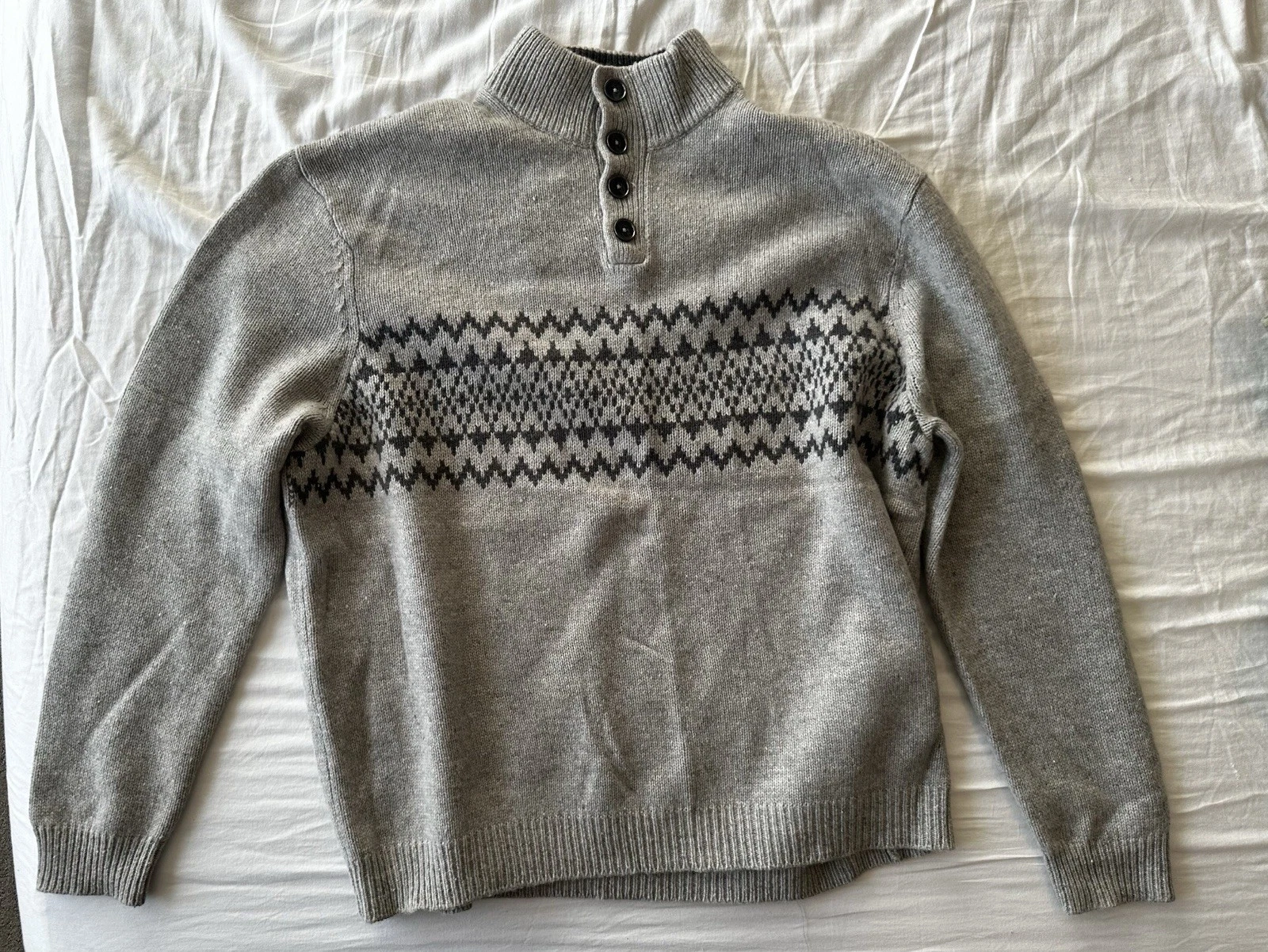 Wool / Casmere Blend Tasso Elba Sweater Men’s Gray XXL New W/tags