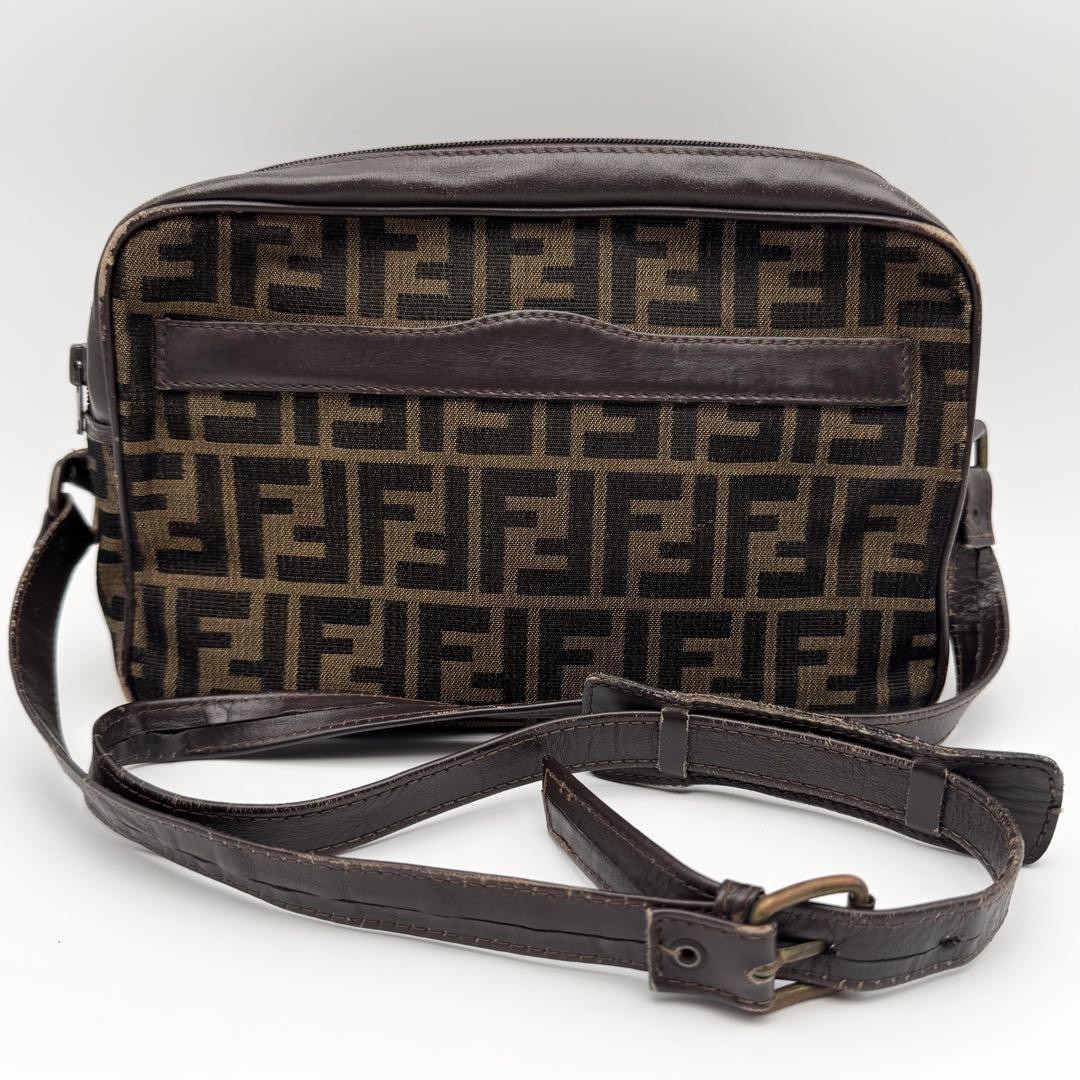 Fendi Zucca Pattern Canvas and Leather Shoulder Bag  