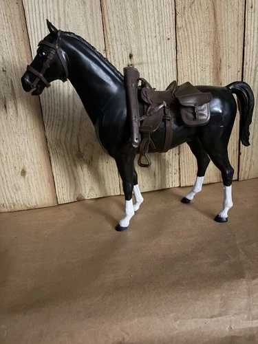 Marx. Johnny West  black thunderbolt with brown tack vintage 60s