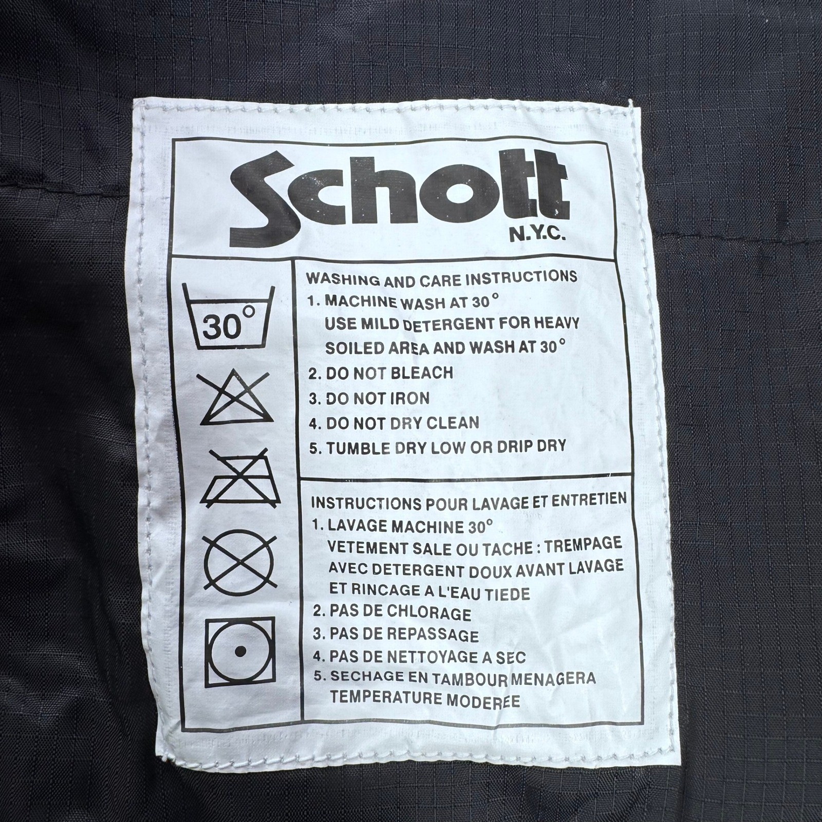 Schott Parka Coat Men Medium Black N-3B Fur Lined Puffer Bomber Jacket Insulated