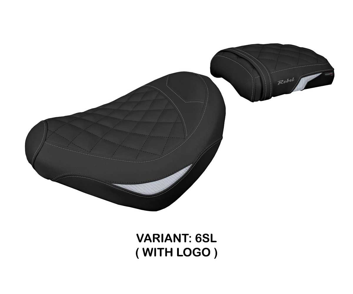 Seat saddle cover Kehra Silver SL + logo TPZ Honda CMX 500 Rebel 2017 2026