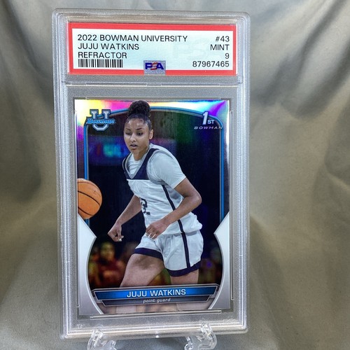 JuJu Watkins 1st Refractor Bowman University Bowman #43 USC Trojans PSA 9 - Picture 3 of 4