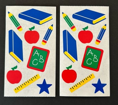 Frances Meyer SCHOOL DAYS Sticker Sheets PENCIL RULER BOOK APPLE