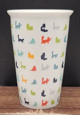 Cute Multi Color Cat Porcelain Tumbler by IQ Accessories