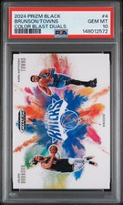 2024 Prizm Black Color Blast Duals Karl Anthony Towns Jalen Brunson #4 PSA 10
