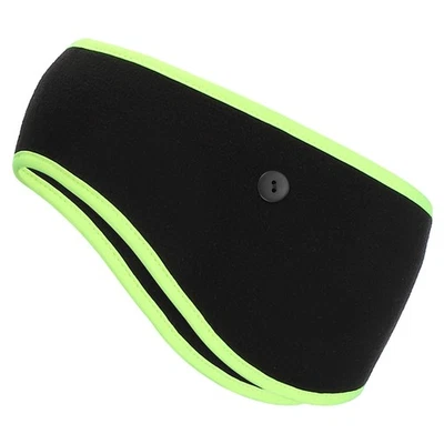 Bandeau pour Ear Warmer, Bandage d'hiver extensible avec boutons, Noir et Vert - Photo 1/4