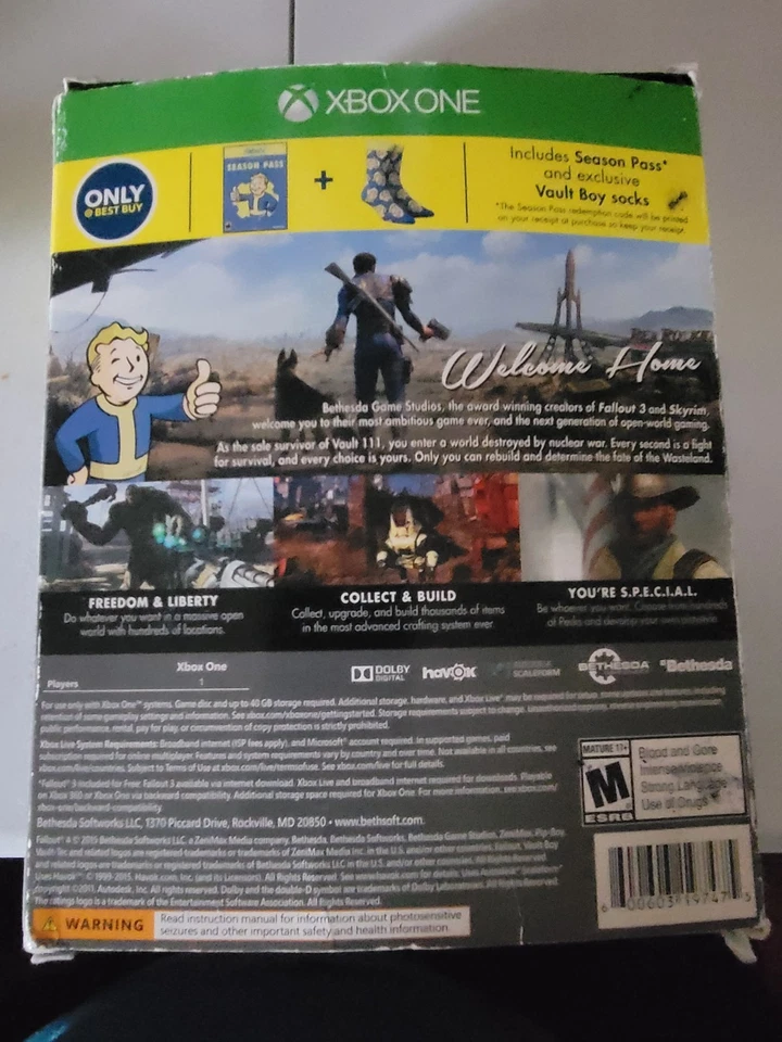 Xbox One Fallout 4 Best Buy Gold Bundle  Box, Game, And Socks Included. View Pic - Image 2 of 4