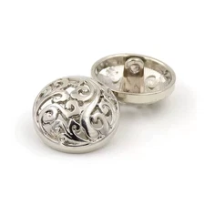 CraftbuddyUS 10pcsx15mm SILVER Hollow Metal Cloud Beautiful Shank Buttons, DIY