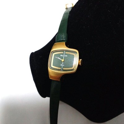 Rare Christian Dior Bulova Watch Hand-Wound Green Color Fashion