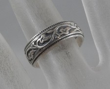 Vintage Wheeler Sterling Silver Floral Vine Band Ring Size 5.5 925 F1992