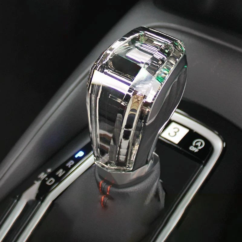 Manija de perilla de cambio de marchas de cristal con luz LED para Toyota Camry Corolla RAV4 Foto 4 de 4