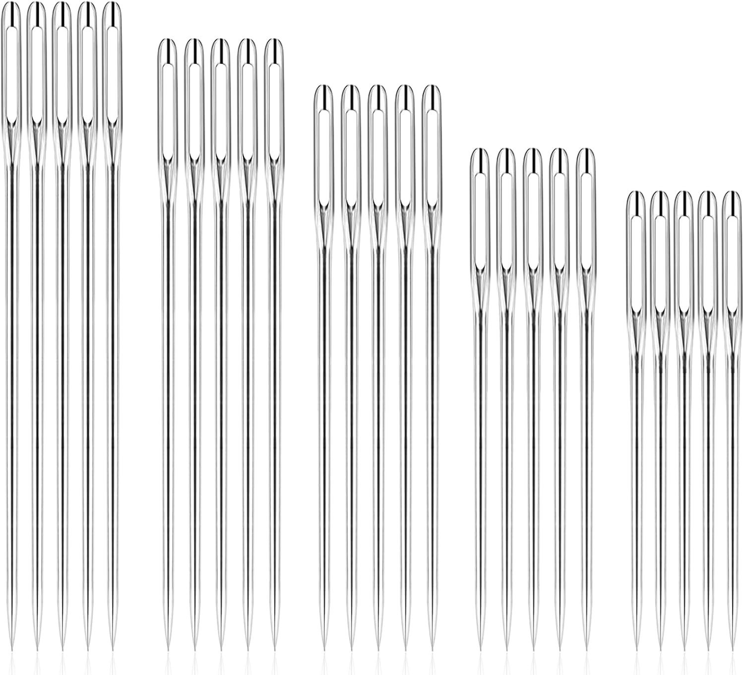 50 Pcs Sewing Needles Large Eye Hand Sewing, 5 Sizes Embroidery...
