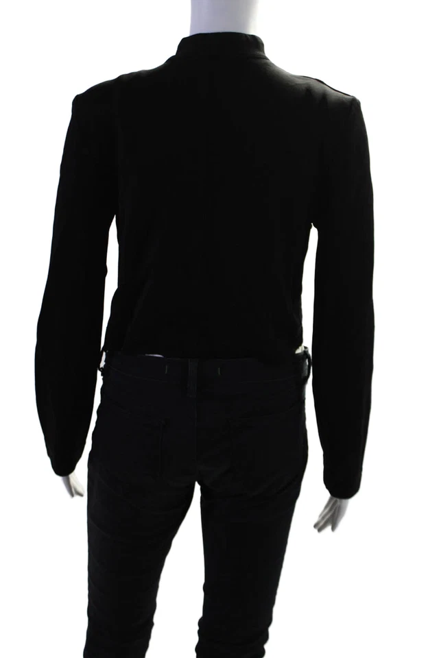 Chaqueta corta Tadashi para mujer manga larga frente abierto negra talla M Foto 3 de 4