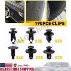 190X Car Trim Bumper Clips Plastic Retainer Rivets Fastener Fender Push Pin Kits