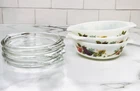 Vintage JAJ Pyrex Style Tuscany Market Garden 3 Mini Casserole Dish Set w/Lids