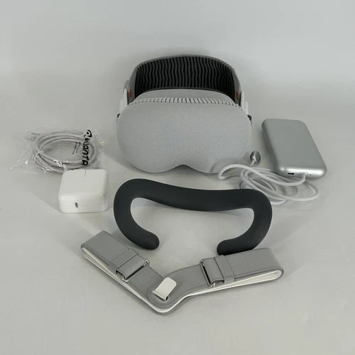 Apple Vision Pro VR Headset 256GB w/ Dual Loop Band-M/Light Seal-33W - Very Good
