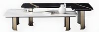 Schwarz-WeißEr Couchtisch Set Designer Wohnzimmer Tische Edle MöBel