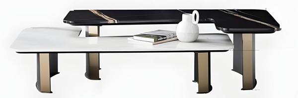 Schwarz-WeißEr Couchtisch Set Designer Wohnzimmer Tische Edle MöBel-image