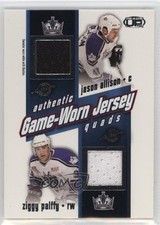 2002 Pacific Heads Up Game-Worn Jersey Quads Jason Allison Ziggy Palffy #13 11jd