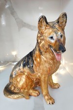 VINTAGE 1960's German Shepherd Dog Statue 11" Figure, Gorgeous 