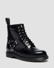 Image of Dr. Martens 1460 HARNESS 8 Hole Boots Black Unisex SIze M8 -W9