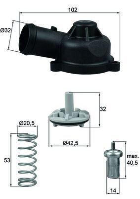 Mahle TI 244 83D Thermostat, KüHlmittel FüR Audi Seat Skoda VW-image