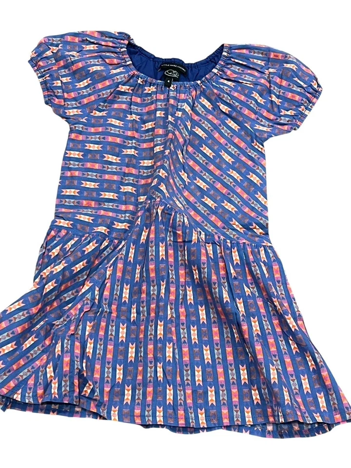 LITTLE MARC JACOBS PURPLE DRESS GEOMETRIC PRINT SHORT SLEEVES COTTON SIZE 4 - Image 4 of 4