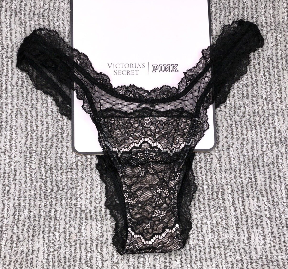 Victoria's Secret Dream Angels NWT XXL Black Lace Brazilian Cheeky